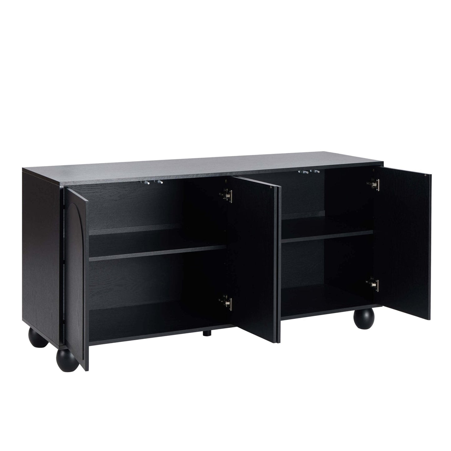 DUS-CC2-04391 Grade-B Dusk Rachel Arch Front 4 Door Sideboard - Black RRP £229.00