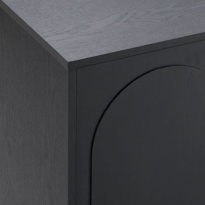 DUS-CC2-04391 Grade-B Dusk Rachel Arch Front 4 Door Sideboard - Black RRP £229.00
