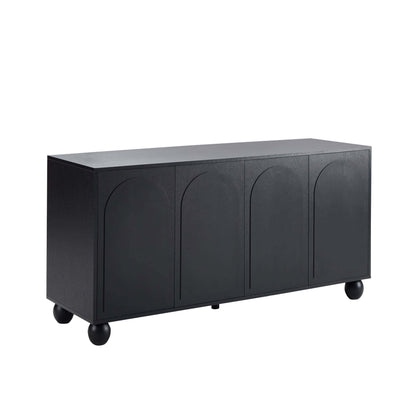 DUS-CC2-04391 Grade-B Dusk Rachel Arch Front 4 Door Sideboard - Black RRP £229.00