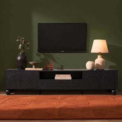 DUS-CC2-03322 Grade-B Dusk Rachel Arch Front Tv Unit for TVs up to 75"- Black RRP £189.00