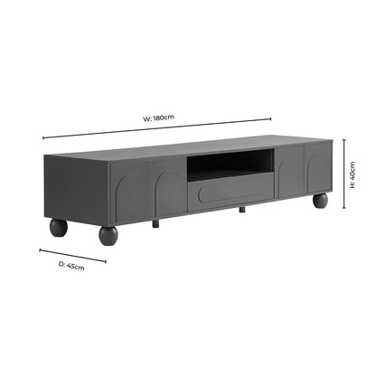 DUS-CC2-03322 Grade-B Dusk Rachel Arch Front Tv Unit for TVs up to 75"- Black RRP £189.00