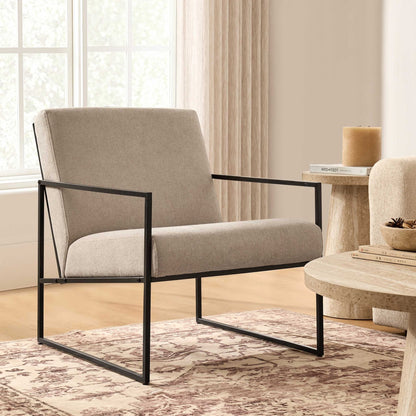 DUS-CC2-04107 Grade-B Dusk Rae Accent Chair Chenille Greige RRP £139.00