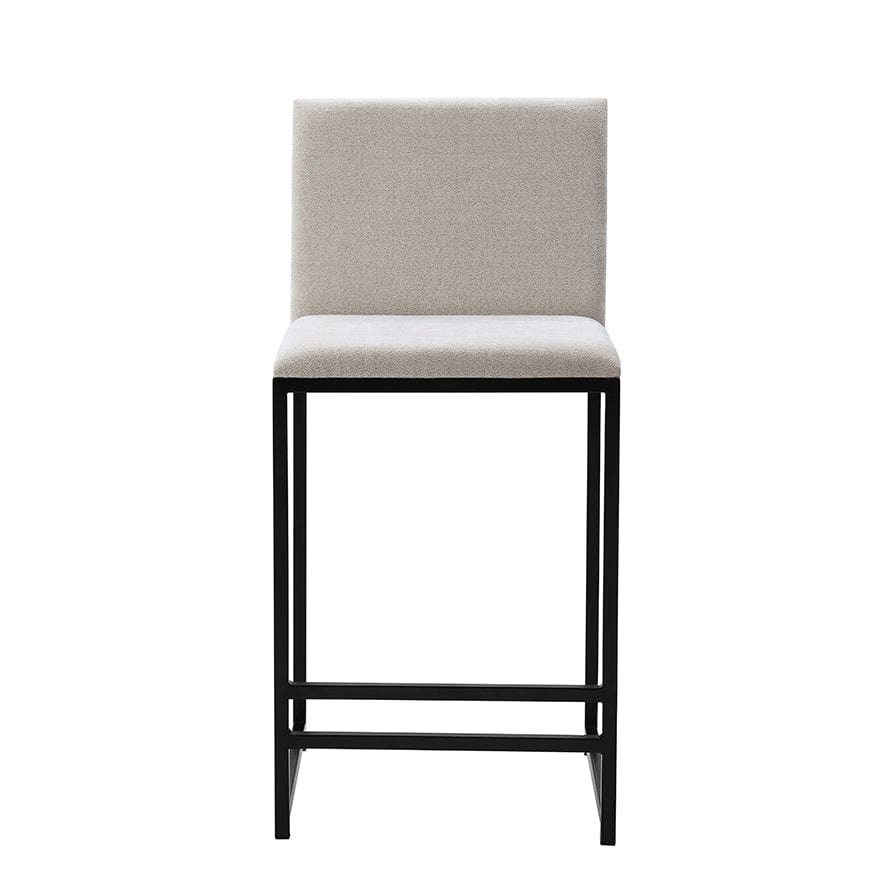 DUS-CC2-03313 Grade-B Dusk Rae Set Of 2 Barstools - Chenille - Light Natural RRP £159.00