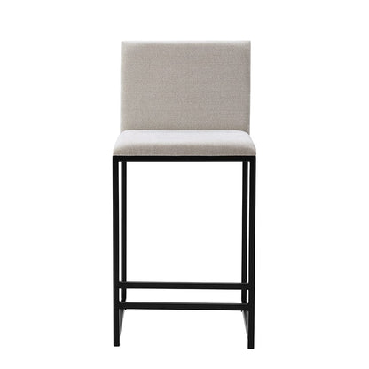 DUS-CC2-03313 Grade-B Dusk Rae Set Of 2 Barstools - Chenille - Light Natural RRP £159.00