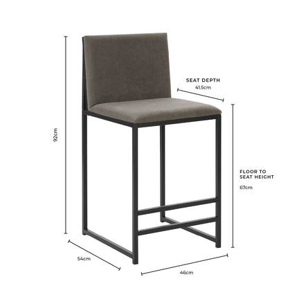 DUS-GOL-06017 Grade-B Dusk Rae Set Of 2 Barstools - Chenille - Light Natural RRP £159