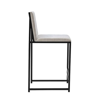 DUS-CC2-03313 Grade-B Dusk Rae Set Of 2 Barstools - Chenille - Light Natural RRP £159.00