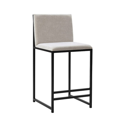 DUS-CC2-03313 Grade-B Dusk Rae Set Of 2 Barstools - Chenille - Light Natural RRP £159.00