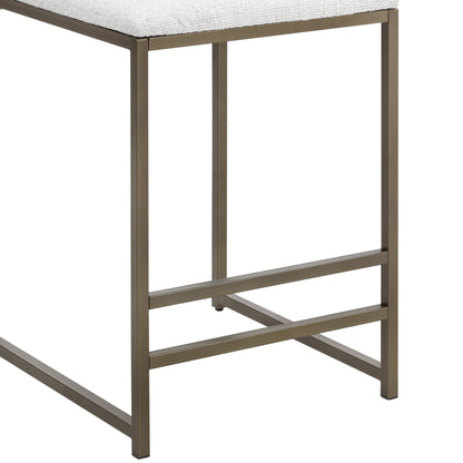 DUS-GOL-04889 Grade-B Dusk Rae Set of 2 Barstools - Ivory Boucle RRP £136