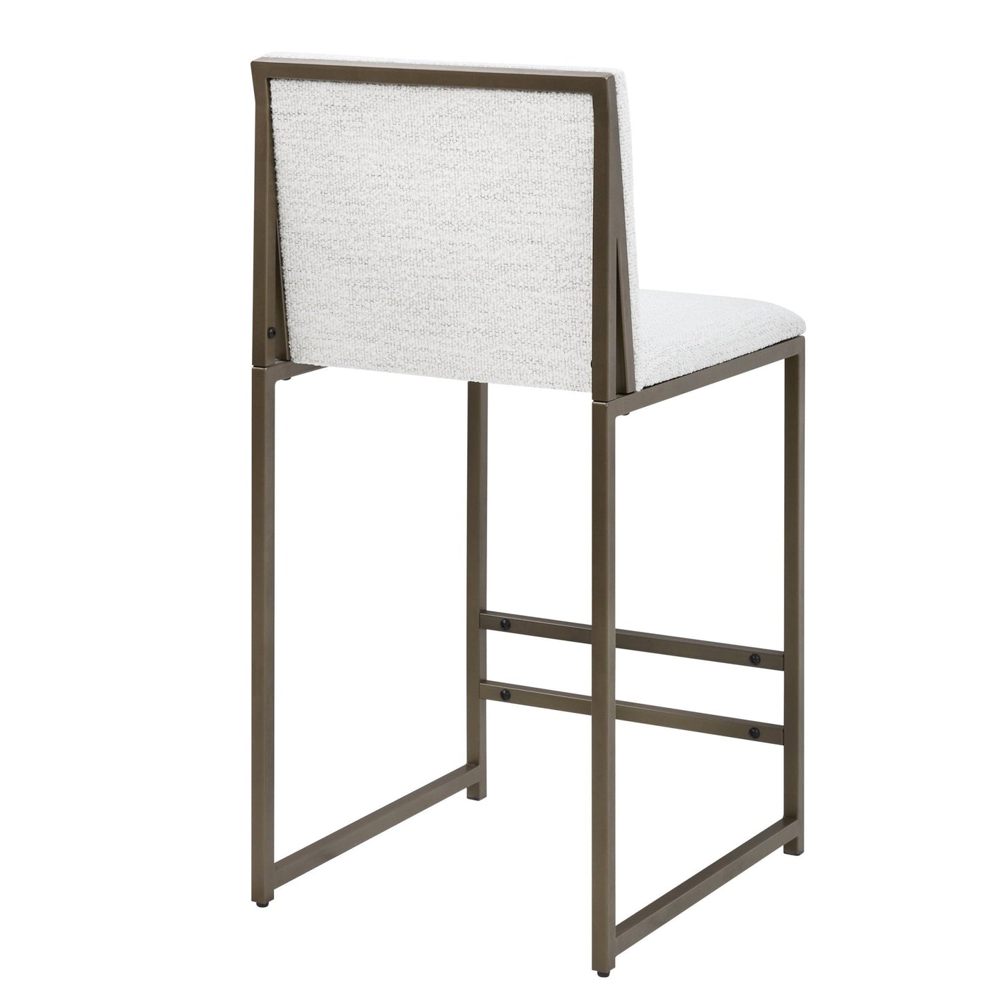 DUS-GOL-05078 Grade-B Dusk Rae Set of 2 Barstools - Ivory Boucle RRP £136