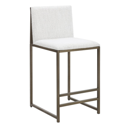 DUS-GOL-04888 Grade-B Dusk Rae Set of 2 Barstools - Ivory Boucle RRP £136