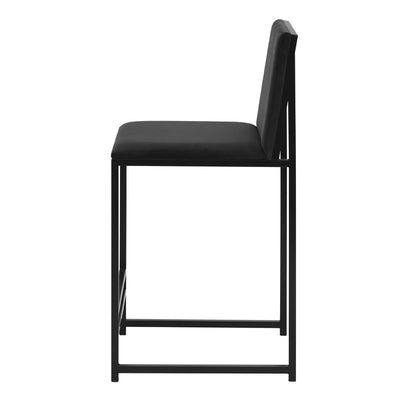 DUS-CC2-05265 Grade-B Dusk Rae Set Of 2 Barstools - Velvet - Charcoal RRP £159.00