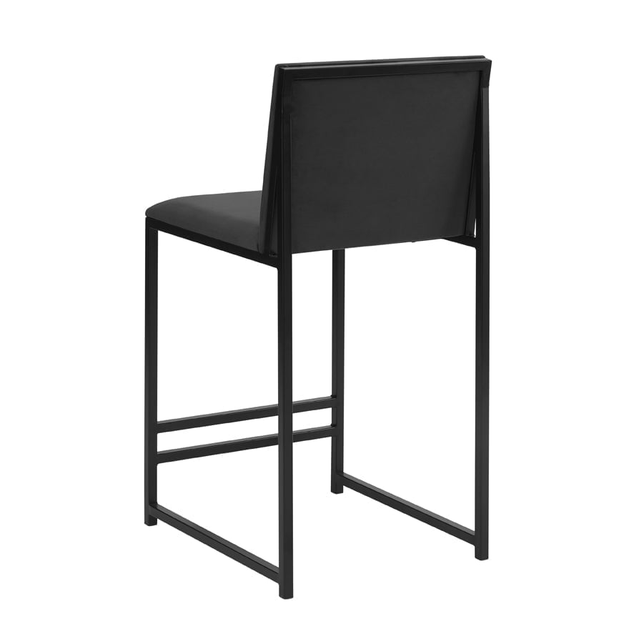 DUS-CC2-05265 Grade-B Dusk Rae Set Of 2 Barstools - Velvet - Charcoal RRP £159.00