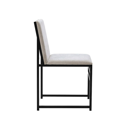 DUS-GOL-06437 Grade-B Dusk Rae Set Of 2 Dining Chairs - Chenille - Light Natural RRP £139