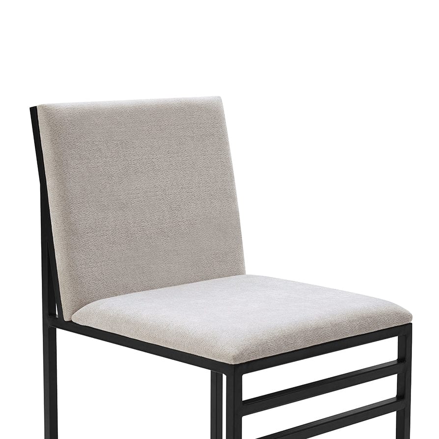 DUS-GOL-06437 Grade-B Dusk Rae Set Of 2 Dining Chairs - Chenille - Light Natural RRP £139