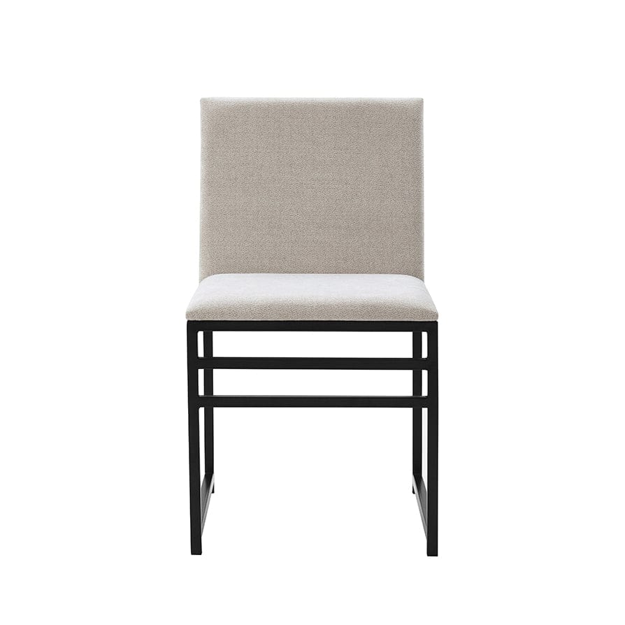 DUS-GOL-06437 Grade-B Dusk Rae Set Of 2 Dining Chairs - Chenille - Light Natural RRP £139