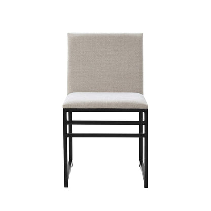 DUS-GOL-06437 Grade-B Dusk Rae Set Of 2 Dining Chairs - Chenille - Light Natural RRP £139