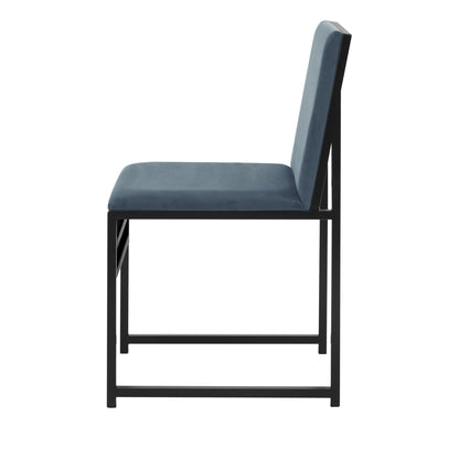 DUS-GOL-06019 Grade-B Dusk Rae Set of 2 Dining Chairs - Velvet - Blue RRP £59