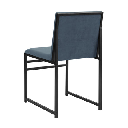 DUS-GOL-06019 Grade-B Dusk Rae Set of 2 Dining Chairs - Velvet - Blue RRP £59