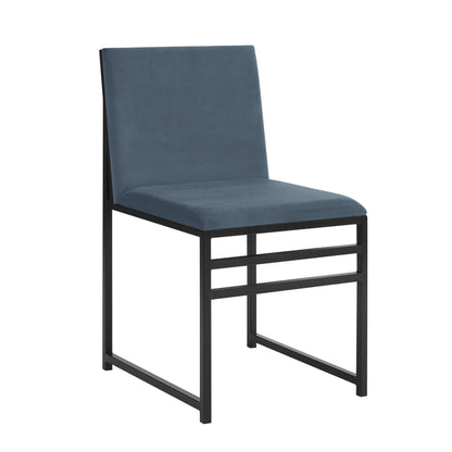 DUS-GOL-06019 Grade-B Dusk Rae Set of 2 Dining Chairs - Velvet - Blue RRP £59