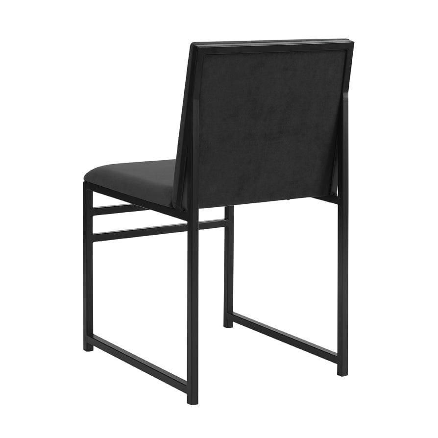 DUS-GOL-06438 Grade-B Dusk Rae Set of 2 Dining Chairs - Velvet - Charcoal RRP £139