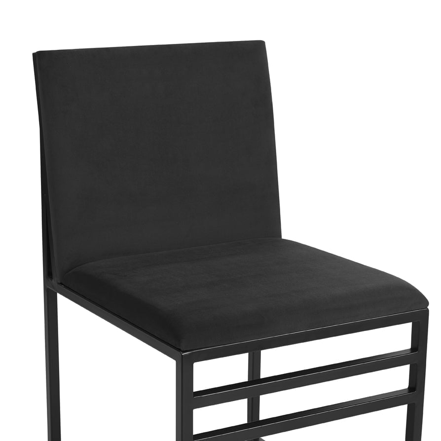 DUS-GOL-06438 Grade-B Dusk Rae Set of 2 Dining Chairs - Velvet - Charcoal RRP £139