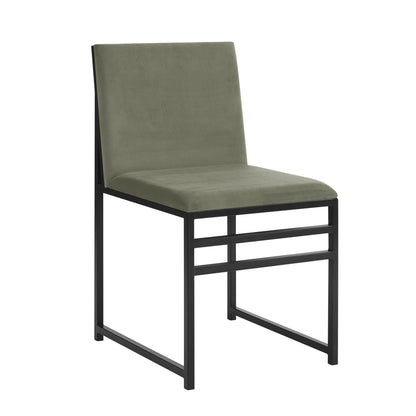 DUS-GOL-00767 Grade-B Dusk Rae Set of 2 Dining Chairs - Velvet - Sage Green RRP £101