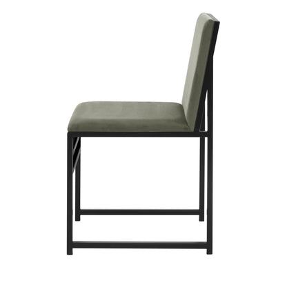 DUS-GOL-00767 Grade-B Dusk Rae Set of 2 Dining Chairs - Velvet - Sage Green RRP £101