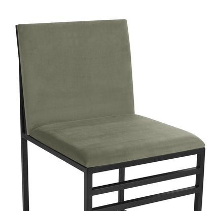 DUS-GOL-00767 Grade-B Dusk Rae Set of 2 Dining Chairs - Velvet - Sage Green RRP £101