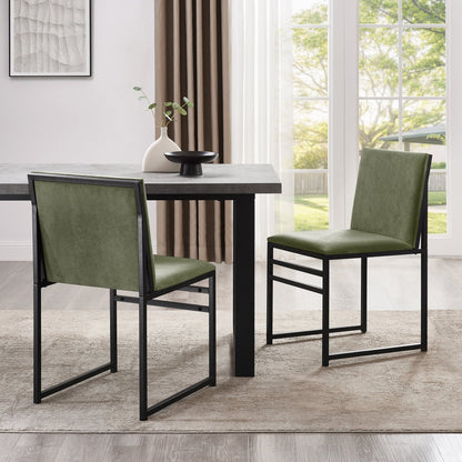 DUS-GOL-00767 Grade-B Dusk Rae Set of 2 Dining Chairs - Velvet - Sage Green RRP £101
