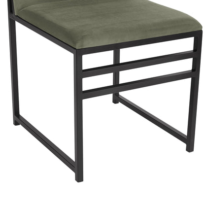 DUS-GOL-00767 Grade-B Dusk Rae Set of 2 Dining Chairs - Velvet - Sage Green RRP £101