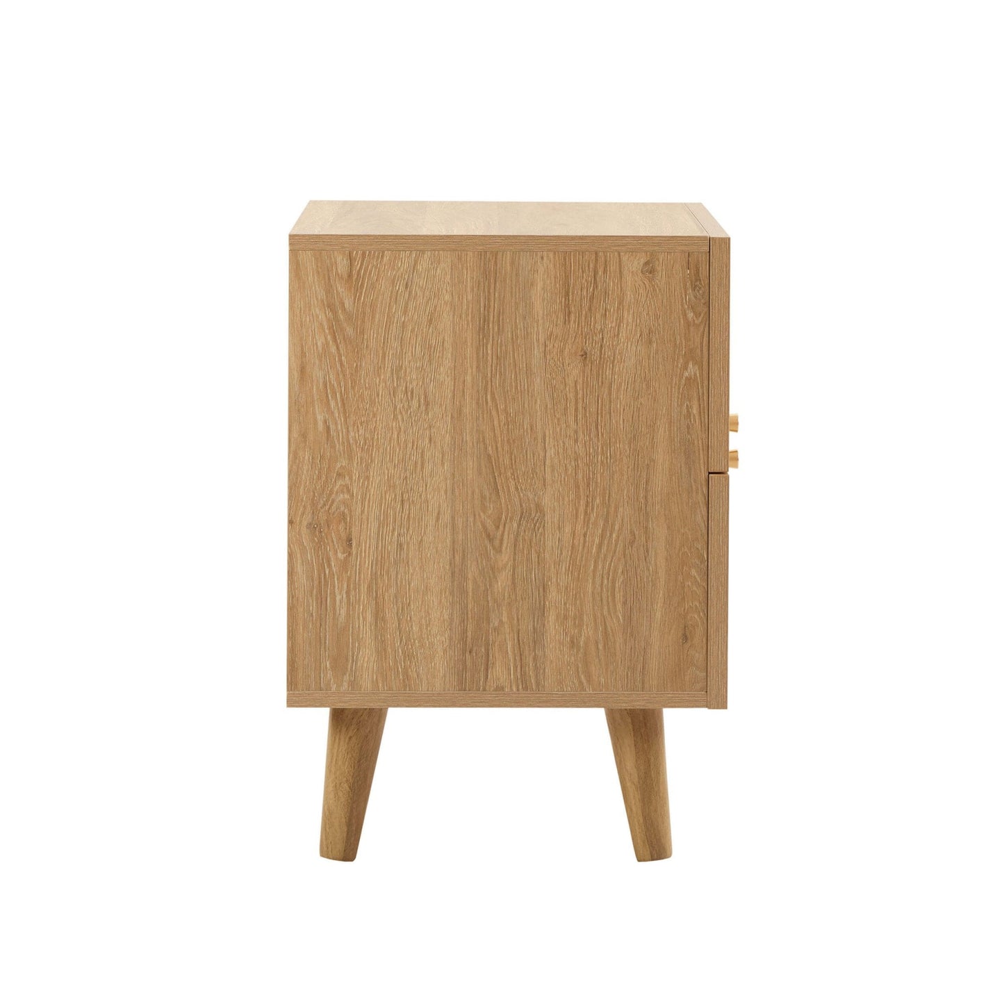 DUS-CC2-05166 Grade-B Dusk Raven Light Wood & Rattan 2 Drawer Bedside Table RRP £119.00