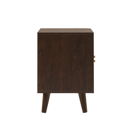 DUS-CC2-04108 Grade-B Dusk Raven Rattan 2 Drawer Bedside Table - Walnut RRP £119.00