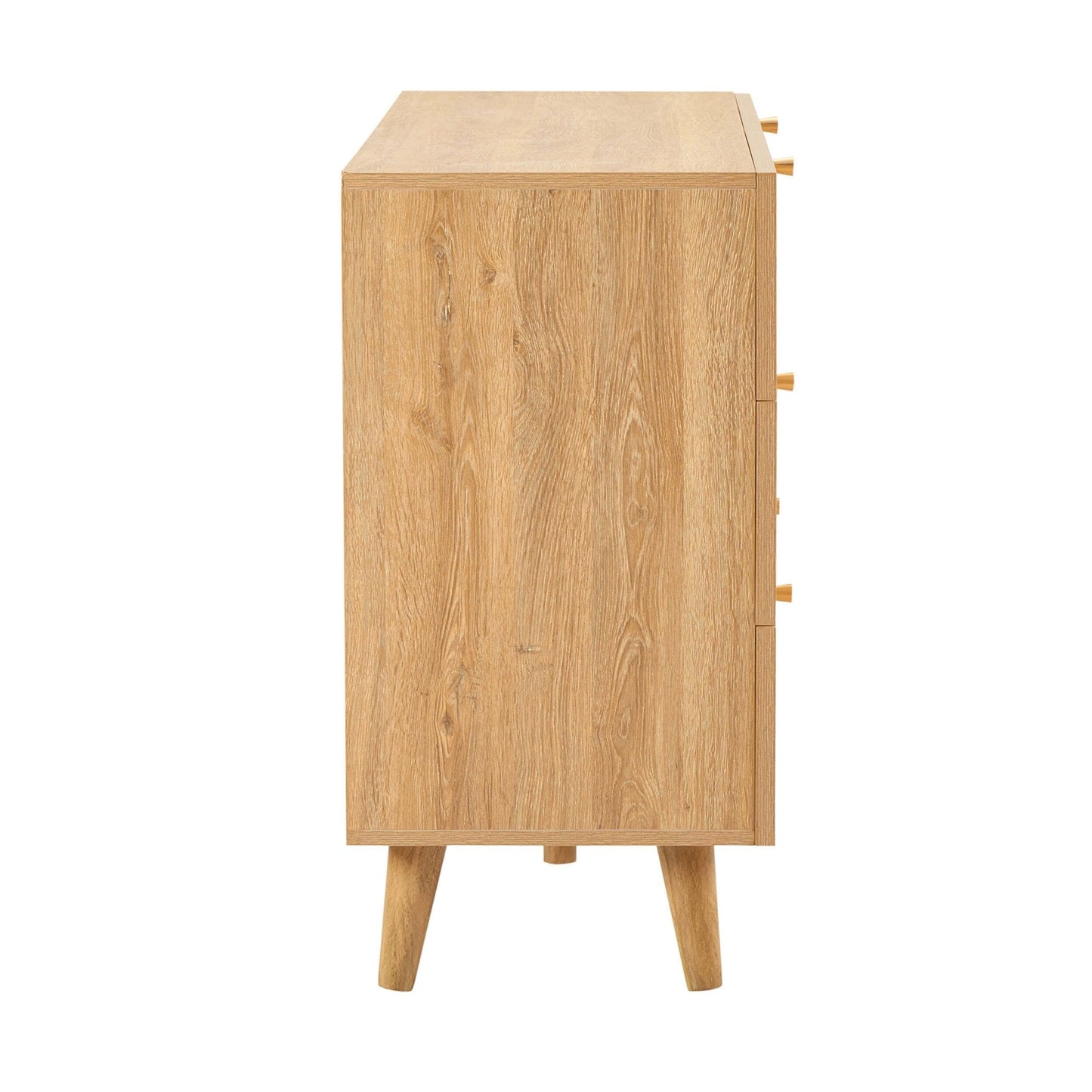 DUS-CC2-05482 Grade-B Dusk Raven Light Wood & Rattan 6 Drawer Chest RRP £259.00
