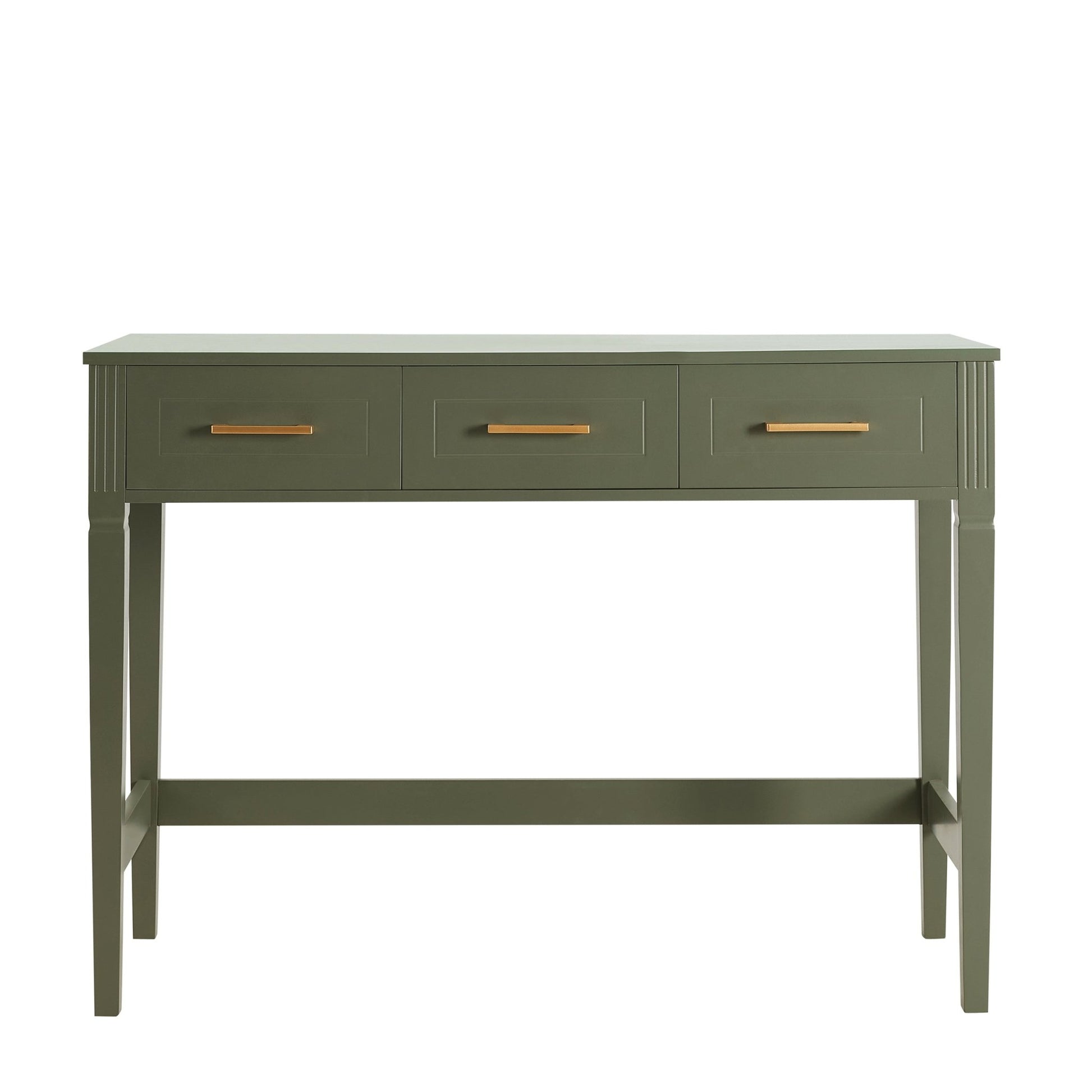 Grade-B Dusk Sienna Vetiver Green & Gold Effect Dressing Table Console RRP £149
