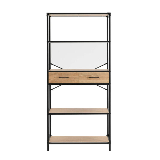 DUS-APM-53859 Grade-B Dusk Riley Bookshelf with Drawers - Light Wood RRP £169