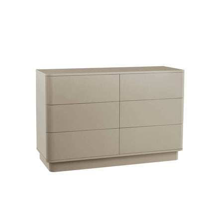 DUS-GOL-06040 Grade-B Dusk Romilly High Gloss 6 Drawer Chest - Taupe RRP £239