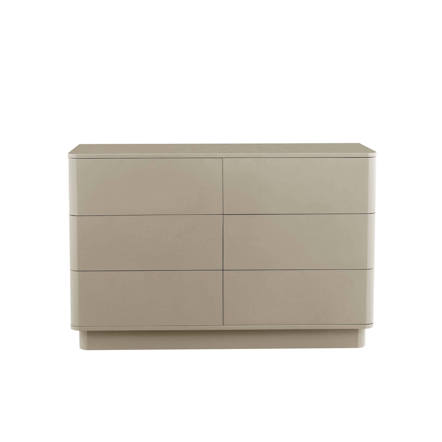 DUS-GOL-06040 Grade-B Dusk Romilly High Gloss 6 Drawer Chest - Taupe RRP £239
