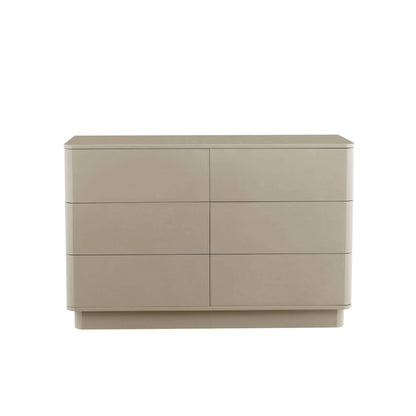 DUS-GOL-06040 Grade-B Dusk Romilly High Gloss 6 Drawer Chest - Taupe RRP £239