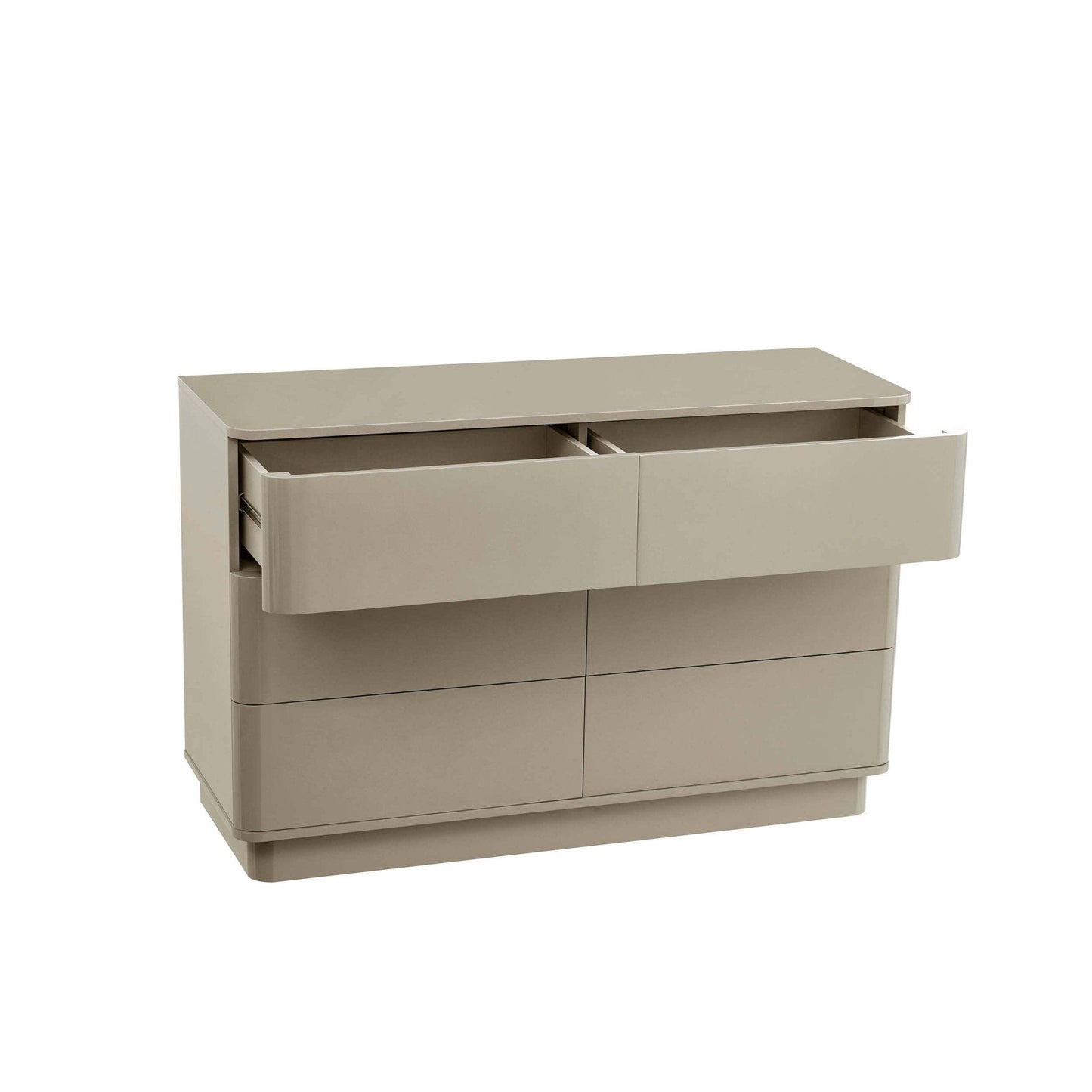 DUS-GOL-06040 Grade-B Dusk Romilly High Gloss 6 Drawer Chest - Taupe RRP £239