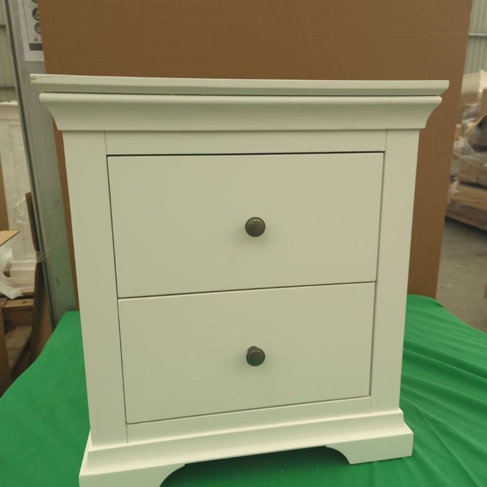 ROS-OUT-00292 Grade-C1 Roseland Furniture Colette 2 Drawer Bedside Table RRP £169.95