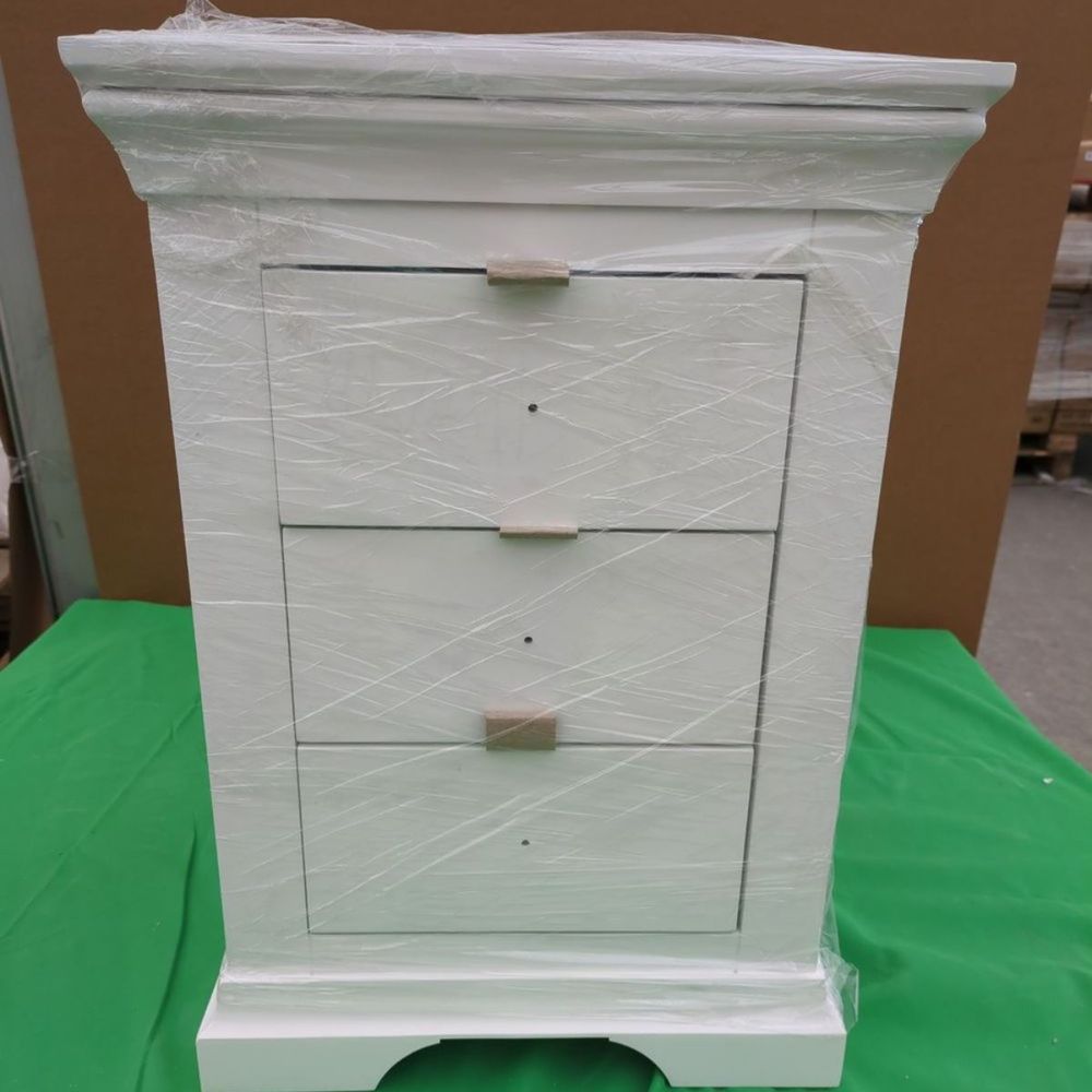 ROS-OUT-00315 Grade-C0 Roseland Furniture Colette 3 Drawer Bedside Table RRP £139.95