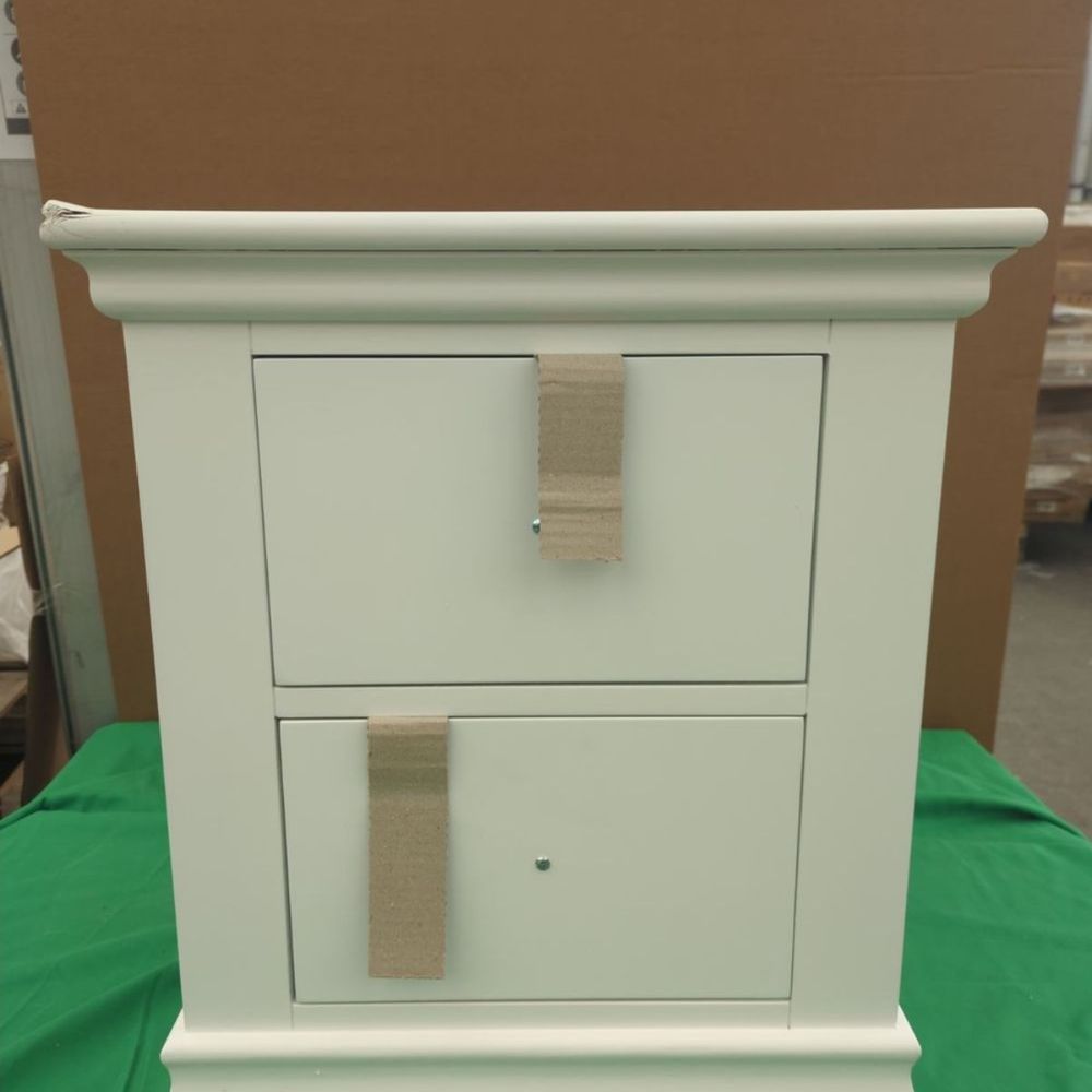 ROS-OUT-00416 Grade-C1 Roseland Furniture Porter 2 Drawer Bedside Table RRP £169.95