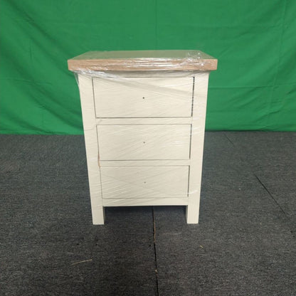 ROS-OUT-00597 Grade-C1 Roseland Furniture Trelan 3 Drawer Bedside Table RRP £119.95