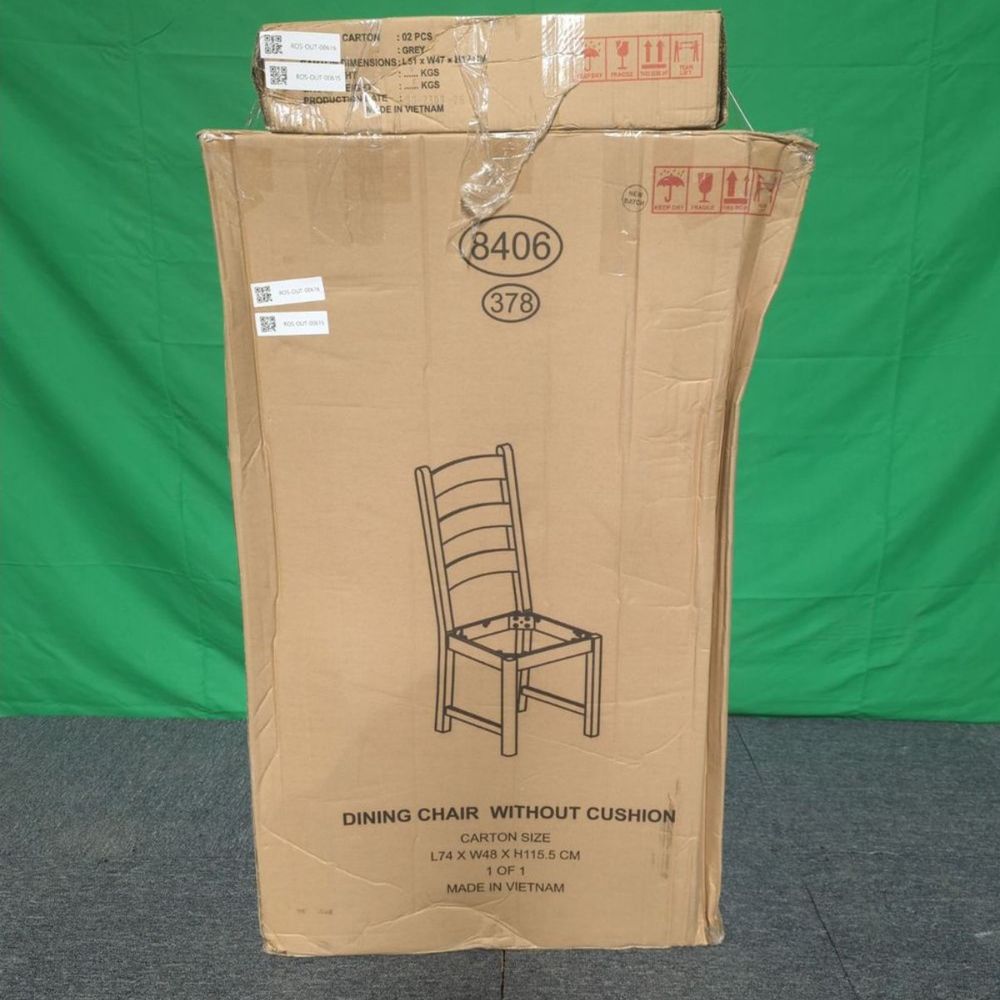 ROS-OUT-00616 Grade-C1 Roseland Furniture Penzance Sage Ladder Back Dining Chair RRP £179.95