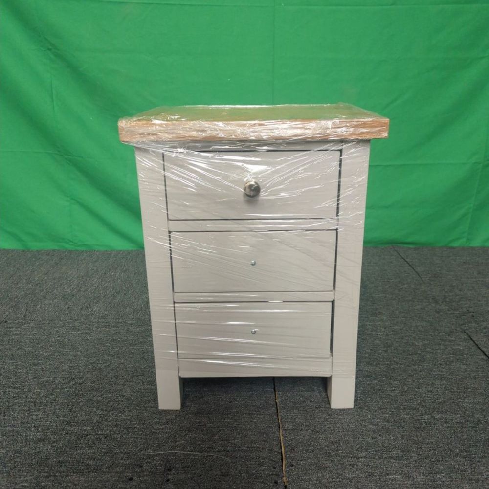 ROS-OUT-00618 Grade-C1 Roseland Furniture Farro Grey & Oak Bedside Table RRP £109.95
