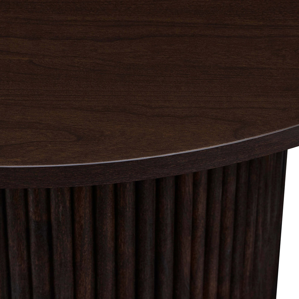 DUS-CC2-04277 Grade-B Dusk Dusk Hattie Round Pedestal Coffee Table in Walnut RRP £189.00
