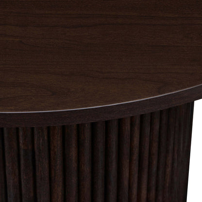 DUS-CC2-04277 Grade-B Dusk Dusk Hattie Round Pedestal Coffee Table in Walnut RRP £189.00