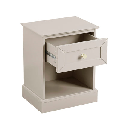 DUS-CC2-03281 Grade-B Dusk Ruby 1 Drawer Nightstands - Taupe RRP £80.00