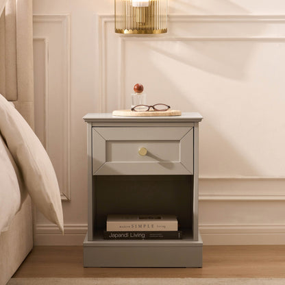 DUS-CC2-03281 Grade-B Dusk Ruby 1 Drawer Nightstands - Taupe RRP £80.00