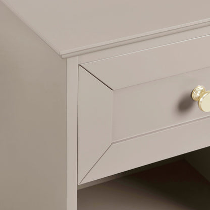 DUS-CC2-03281 Grade-B Dusk Ruby 1 Drawer Nightstands - Taupe RRP £80.00